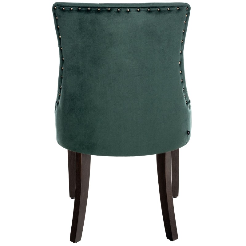Silla de comedor Aberdeen en terciopelo verde oscuro antiguo