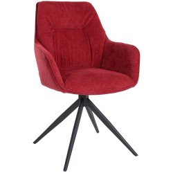 Silla de comedor Jules en tela roja