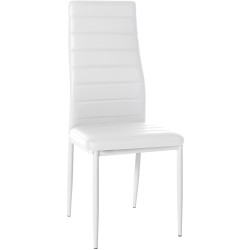 Silla de comedor Mayfair, polipiel blanca