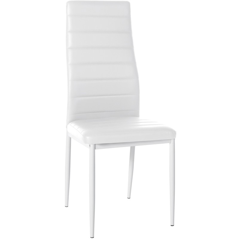 Silla de comedor Mayfair, polipiel blanca