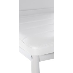 Silla de comedor Mayfair, polipiel blanca
