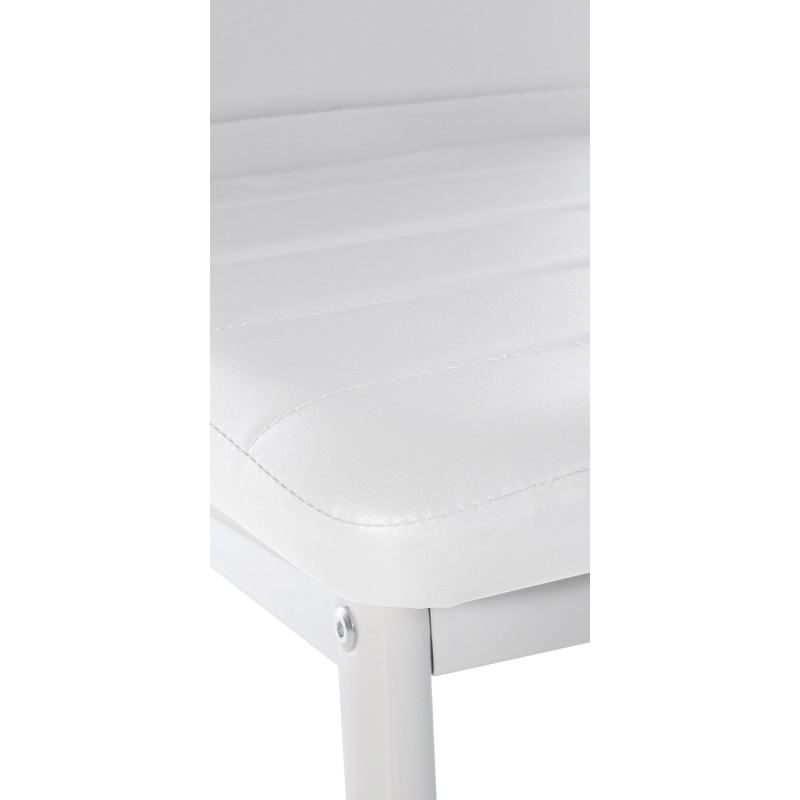 Silla de comedor Mayfair, polipiel blanca