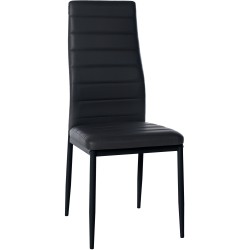 Silla de comedor Mayfair, polipiel negra