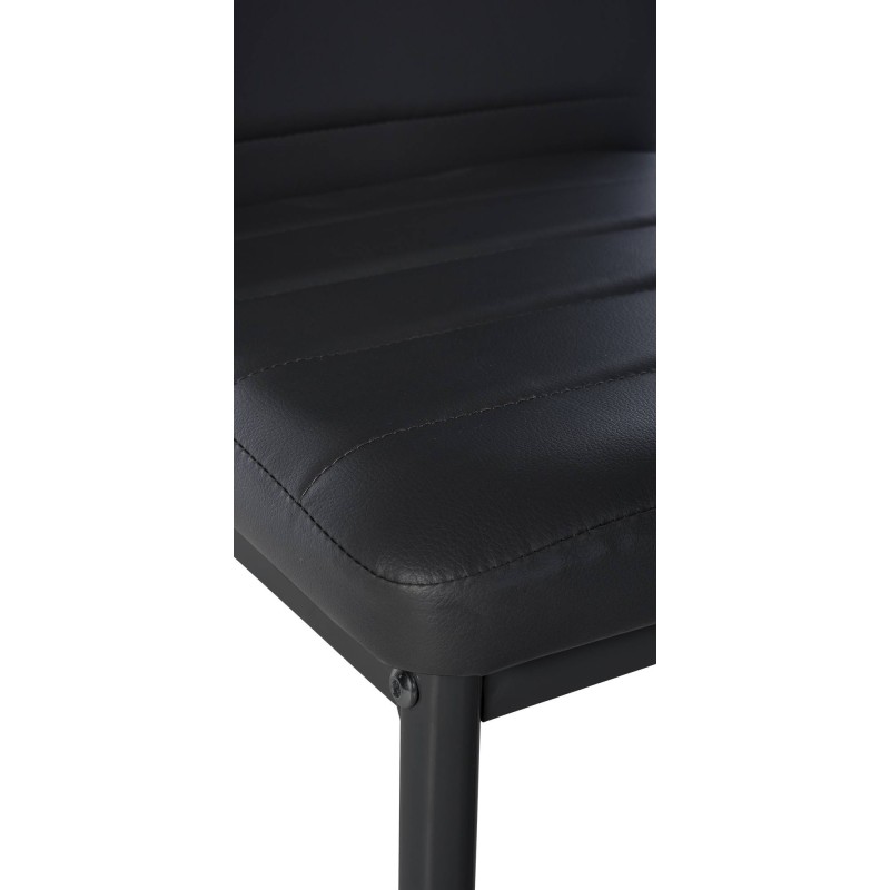 Silla de comedor Mayfair, polipiel negra