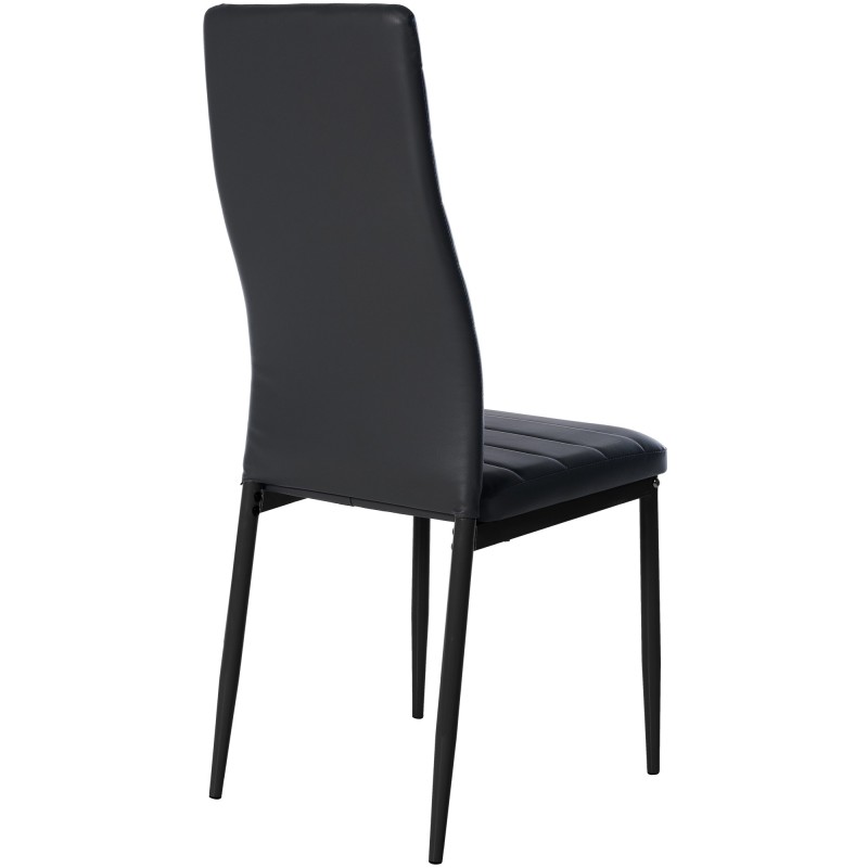 Silla de comedor Mayfair, polipiel negra