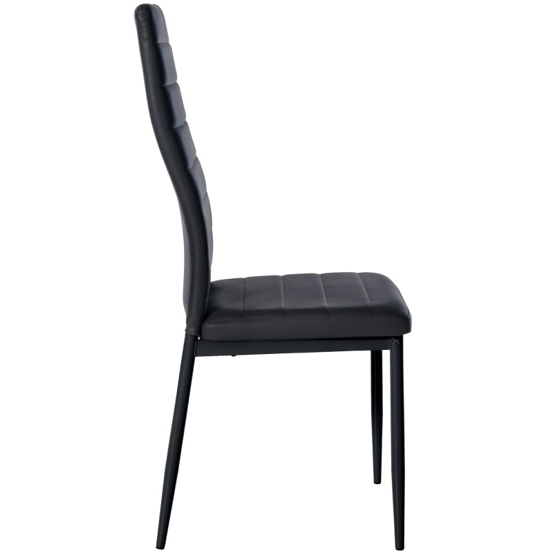Silla de comedor Mayfair, polipiel negra