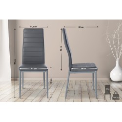 Silla de comedor Mayfair, polipiel gris Silla de comedor Mayfair, polipiel gris