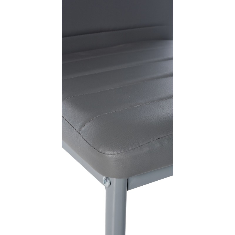 Silla de comedor Mayfair, polipiel gris