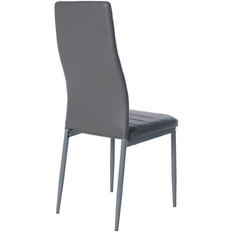 Silla de comedor Mayfair, polipiel gris