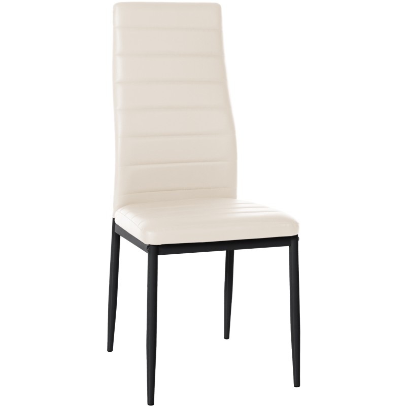 Silla de comedor Mayfair, polipiel color crema