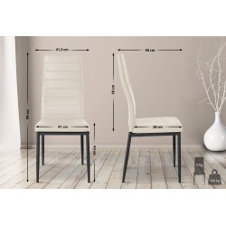 Silla de comedor Mayfair, polipiel color crema