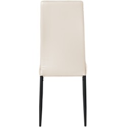 Silla de comedor Mayfair, polipiel color crema