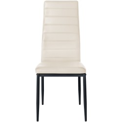 Silla de comedor Mayfair, polipiel color crema