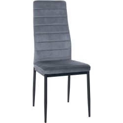 Silla de comedor Mayfair en terciopelo gris claro