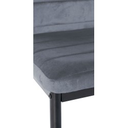 Silla de comedor Mayfair en terciopelo gris claro