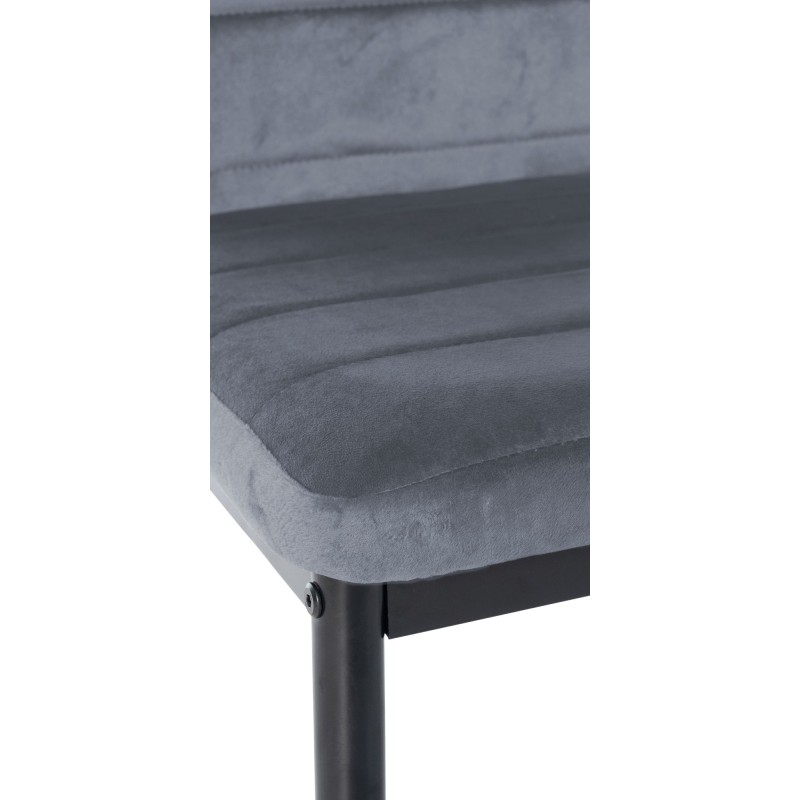 Silla de comedor Mayfair en terciopelo gris claro
