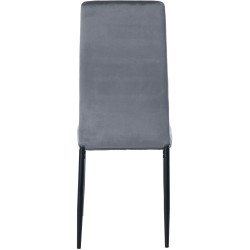 Silla de comedor Mayfair en terciopelo gris claro