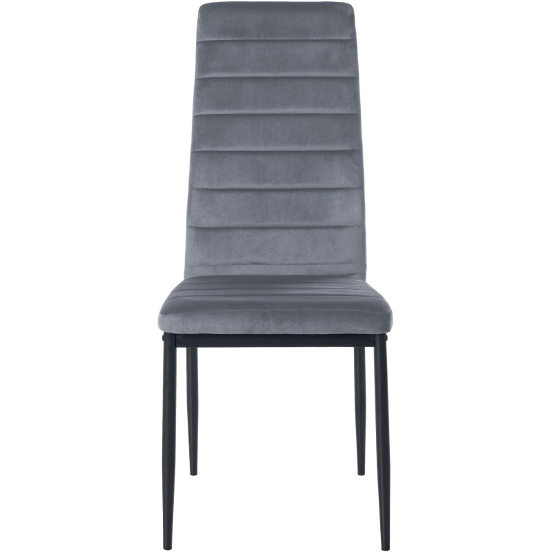 Silla de comedor Mayfair en terciopelo gris claro