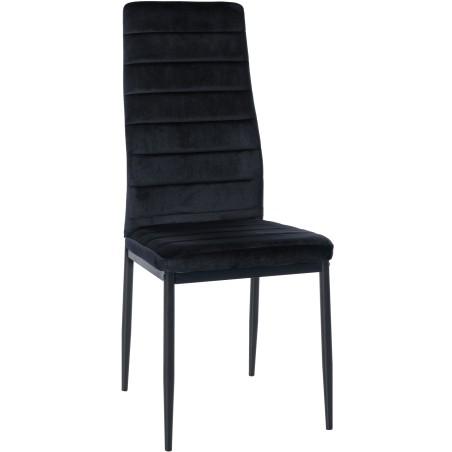Silla de comedor Mayfair de terciopelo negro