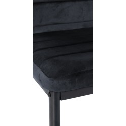 Silla de comedor Mayfair de terciopelo negro