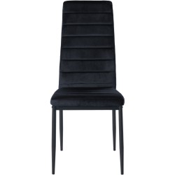 Silla de comedor Mayfair de terciopelo negro