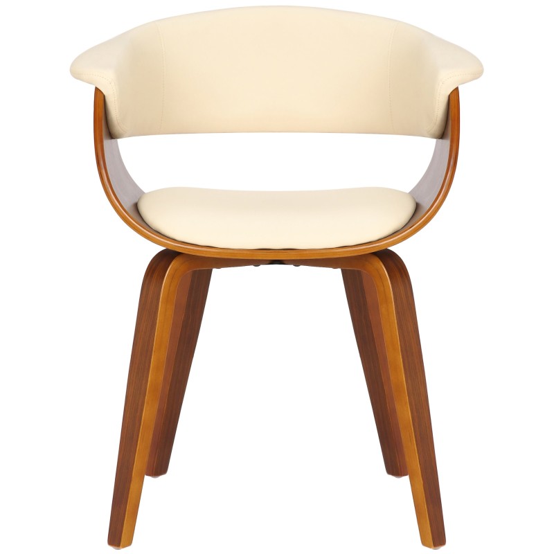 Silla Bruce, piel sintética, nogal crema