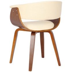 Silla Bruce, piel sintética, nogal crema