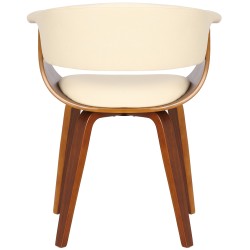 Silla Bruce, piel sintética, nogal crema