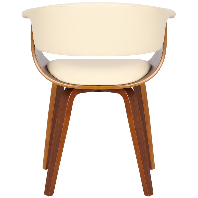 Silla Bruce, piel sintética, nogal crema