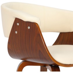 Silla Bruce, piel sintética, nogal crema