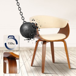 Silla Bruce, piel sintética, nogal crema