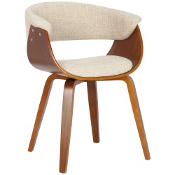 Silla Bruce en tela de nogal crema