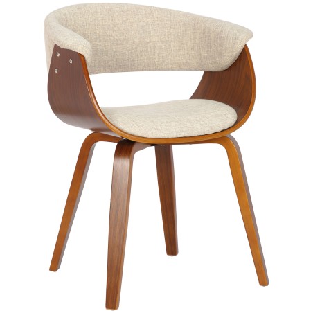 Silla Bruce en tela de nogal crema