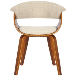 Silla Bruce en tela de nogal crema Silla Bruce en tela de nogal crema