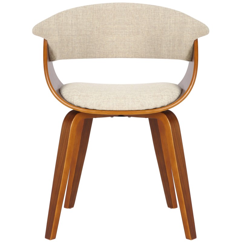 Silla Bruce en tela de nogal crema