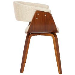 Silla Bruce en tela de nogal crema Silla Bruce en tela de nogal crema