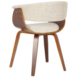 Silla Bruce en tela de nogal crema Silla Bruce en tela de nogal crema