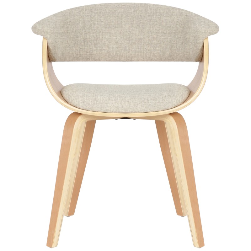 Silla Bruce en tejido natura color crema