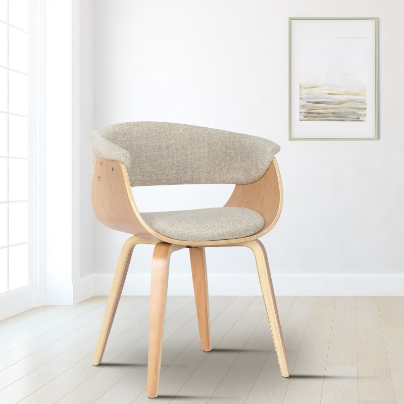 Silla Bruce en tejido natura color crema
