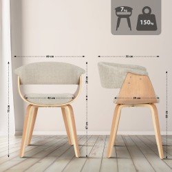 Silla Bruce en tejido natura color crema Silla Bruce en tejido natura color crema