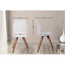 Juego de 2 sillas Luna de plástico, color blanco