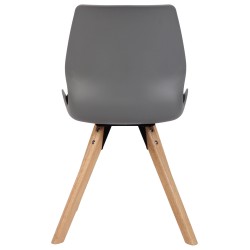 Juego de 2 sillas de plástico Luna, color gris