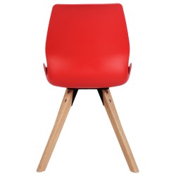 Juego de 2 sillas de plástico Luna, color rojo Juego de 2 sillas de plástico Luna, color rojo