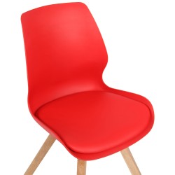 Juego de 2 sillas de plástico Luna, color rojo Juego de 2 sillas de plástico Luna, color rojo
