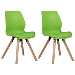 Juego de 2 sillas Luna de plástico en color verde