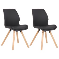 Conjunto de 2 sillas Luna, polipiel negra