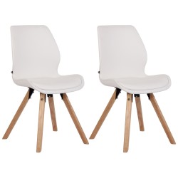 Conjunto de 2 sillas Luna, polipiel blanca