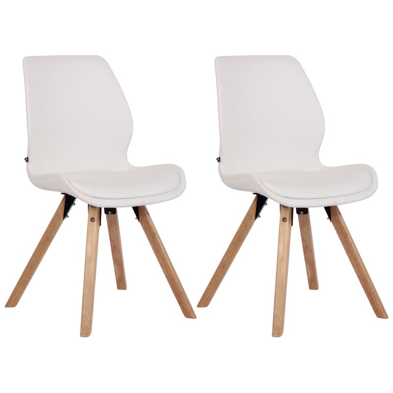 Conjunto de 2 sillas Luna, polipiel blanca Conjunto de 2 sillas Luna, polipiel blanca