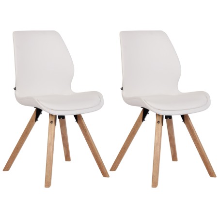 Conjunto de 2 sillas Luna, polipiel blanca