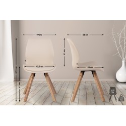 Conjunto de 2 sillas Luna, polipiel crema Conjunto de 2 sillas Luna, polipiel crema